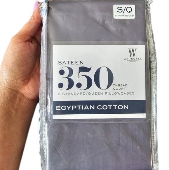 100% Egyptian Cotton 2 Pack Pillowcases Standard/Queen - Picture 5 of 11